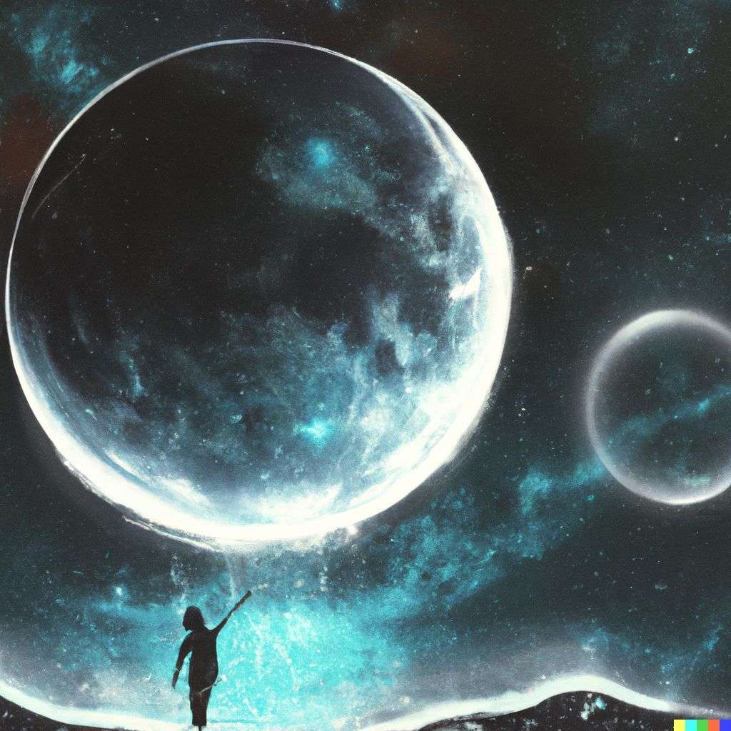 the discovery of gravity, digital art, ethereal